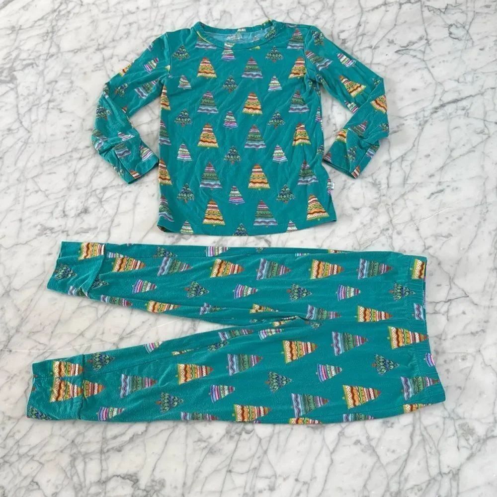 Posh Peanut Christmas Tree Pajamas Colorful Bamboo Sz 4T